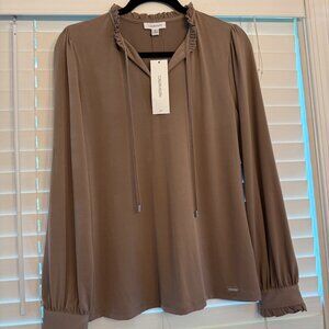 NWT Calvin Klein Womens Long Sleeve Blouse (Size: M)